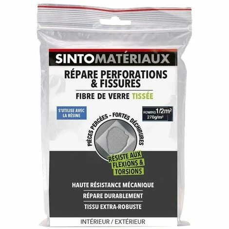 Tissu De Réparation Extra-robuste En Fibre De Verre Tissée 0.5m² SINTO 1 Tissu De Réparation Extra-robuste En Fibre De Verre Tissée 0.5m² SINTO