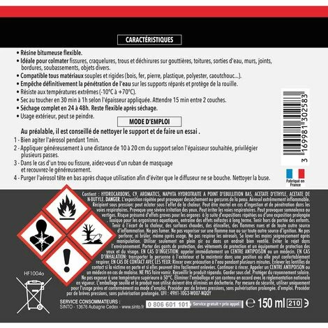 Résine Fuites Et Infiltrations 150ml Gris SINTO - Gris 2 Résine Fuites Et Infiltrations 150ml Gris SINTO - Gris – Image 2