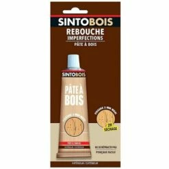 SINTO BOIS Pâte à Bois Rebouche Les Trous Et Fissures, Séchage 2H | Conditionnement: 80 G - Teinte Pâte à Bois: Chêne Moyen - Chêne Moyen