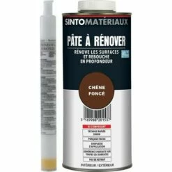 SINTO MATÉRIAUX Pâte à Rénover, Rebouche Et Colle Tous Matériaux 1,5kg | Teinte Pâte à Bois: Chêne Foncé - Chêne Foncé