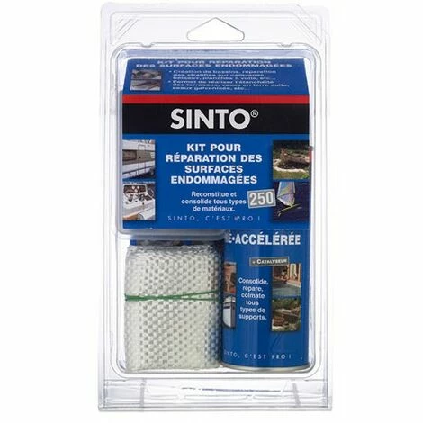 SINTO - Sinto Kit Réparation Surfaces 250ml Résine + 0.25m2 Tissus 1 SINTO - Sinto Kit Réparation Surfaces 250ml Résine + 0.25m2 Tissus
