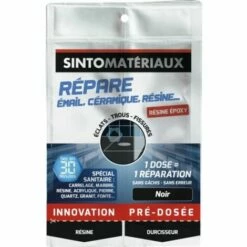 SINTO Mastic REPARE DOSE EPOXY Blanc Rebouche Reconstitue Les éclats Trous Et Fissures Sur Faïence émail Et Céramique 2x15g - Blanc Brillant