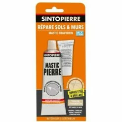SINTO Mastic Et Durcisseur Pierre Travertin, Mastic 115 G + Durcis 10 Gr