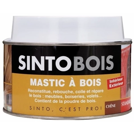 Mastic Bois Sintobois Chêne Moyen - Boîte 500ml 1 Mastic Bois Sintobois Chêne Moyen - Boîte 500ml